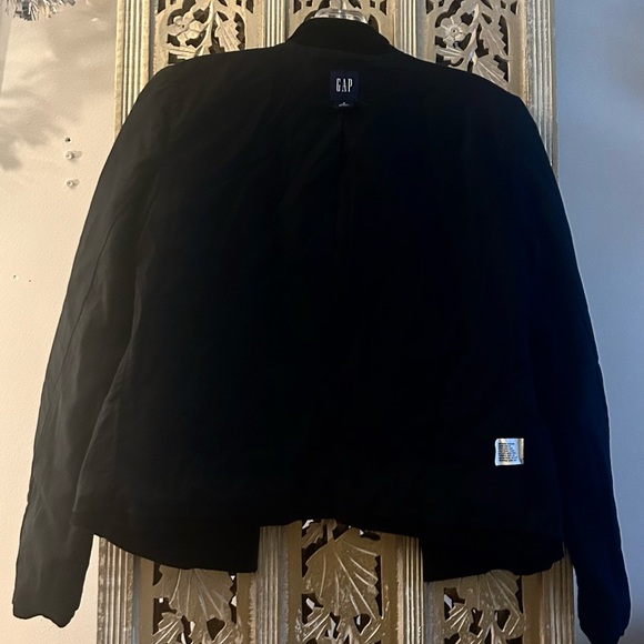 GAP black velvet blazer jacket velveteen long sleeves sleeve buttons Size 6 - Picture 6 of 9